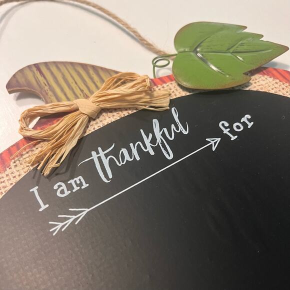 Mini Pumpkin Chalkboard Hanging Decoration Thankful Fall Thanksgiving - Picture 4 of 5
